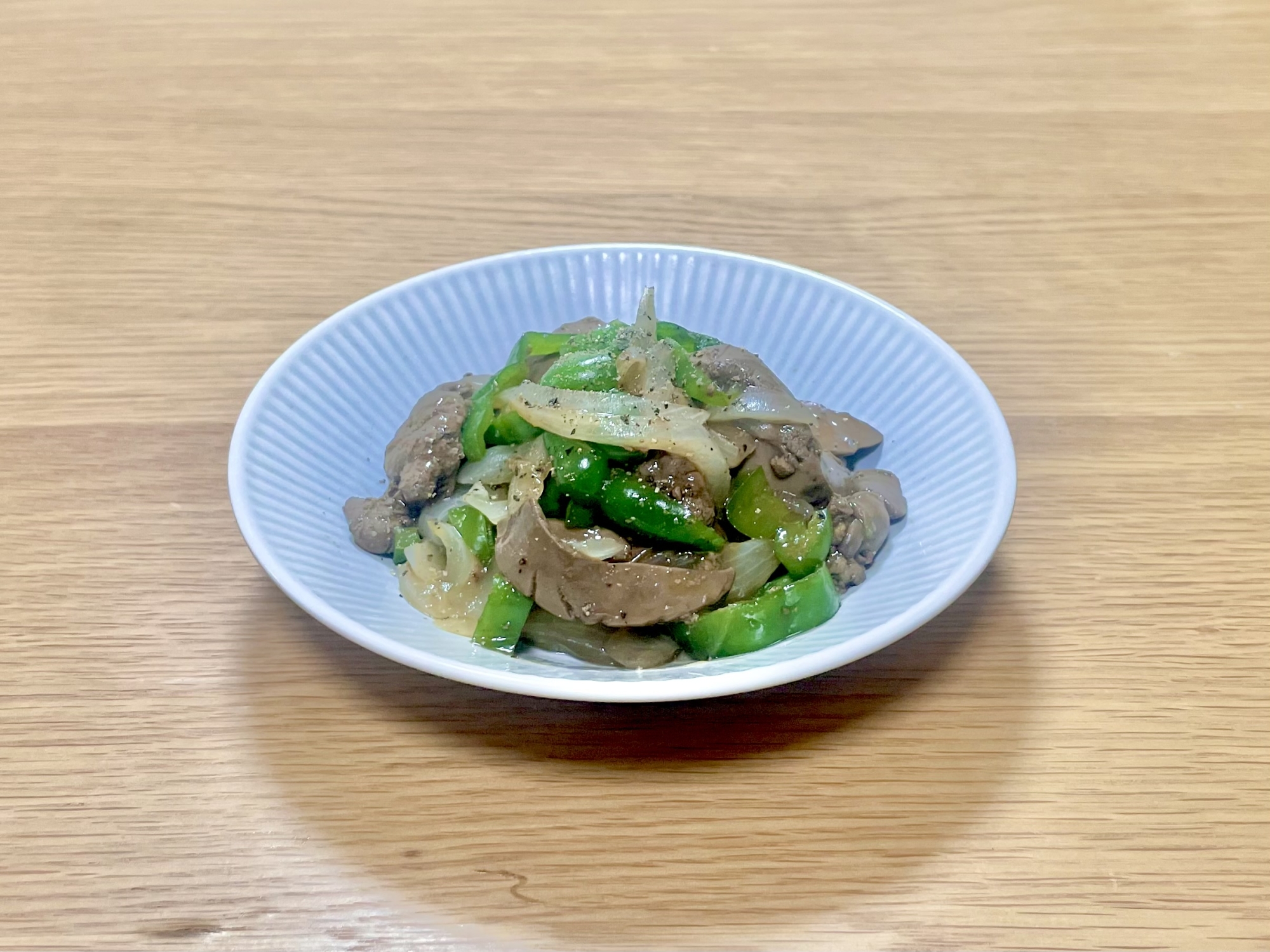 ゆる四毒抜き◆鶏レバーとピーマンの甘辛和え