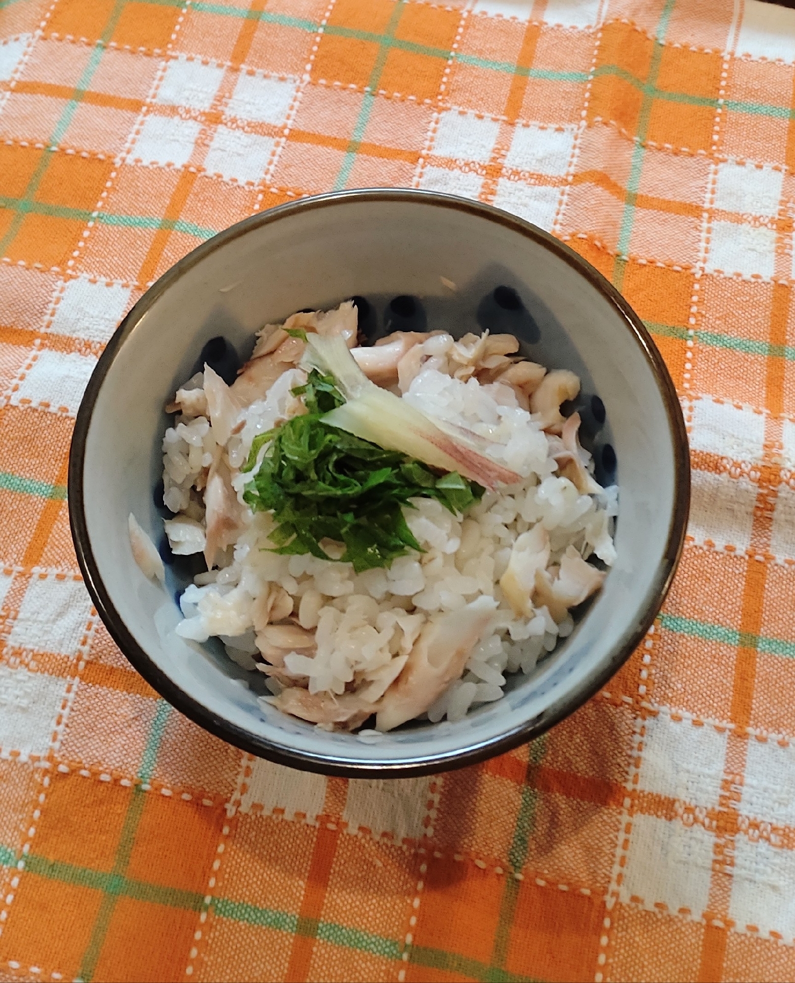 焼き鯵のもち麦ごはん