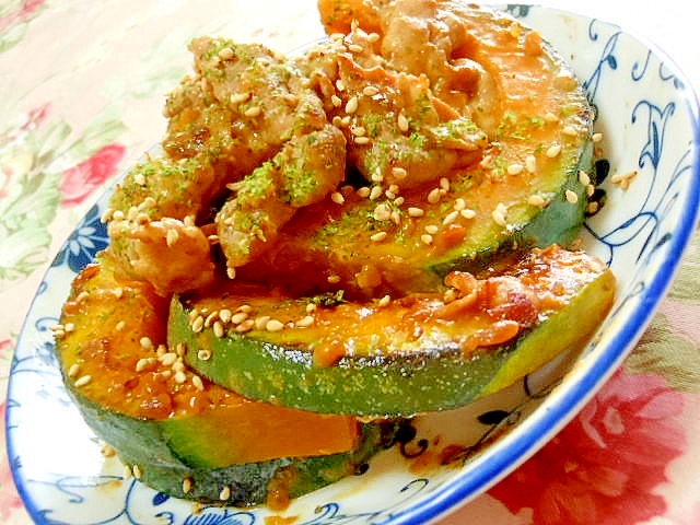 ツーンと味わう❤南瓜と豚肉の醤油麹辛子マヨ炒め❤