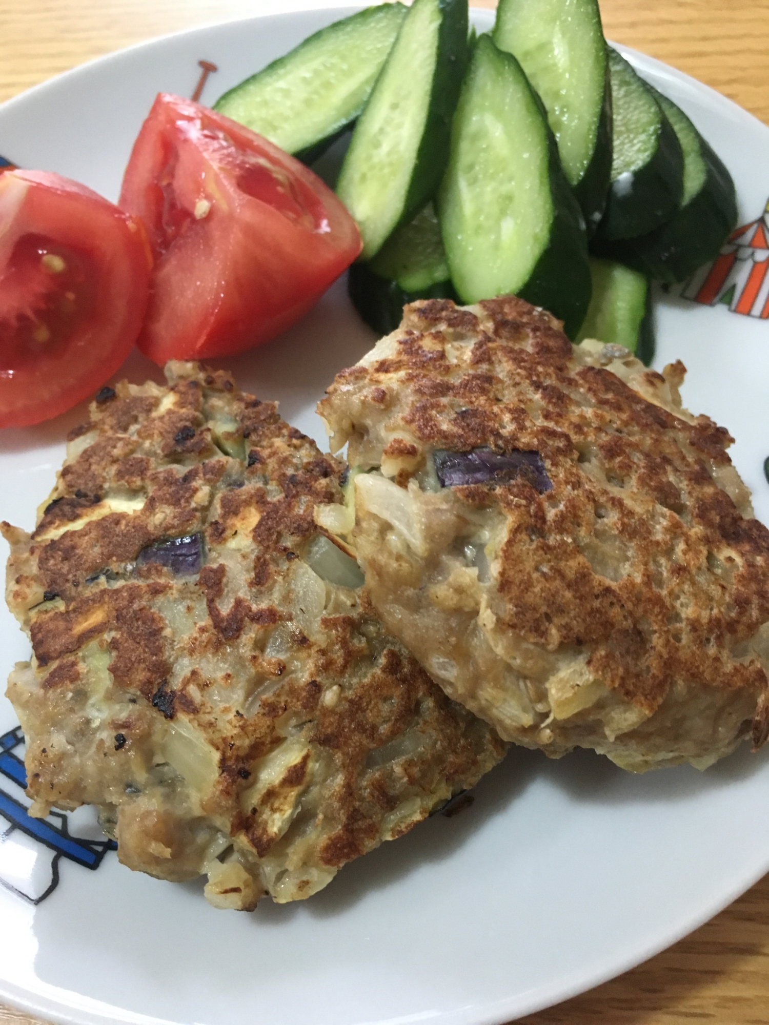 茄子入り、鯵ハンバーグ