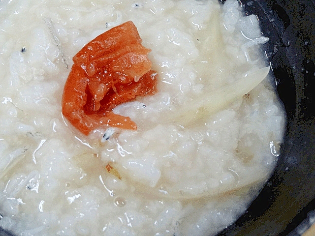 朝の食物繊維☆　「ごぼうの蕎麦茶粥」