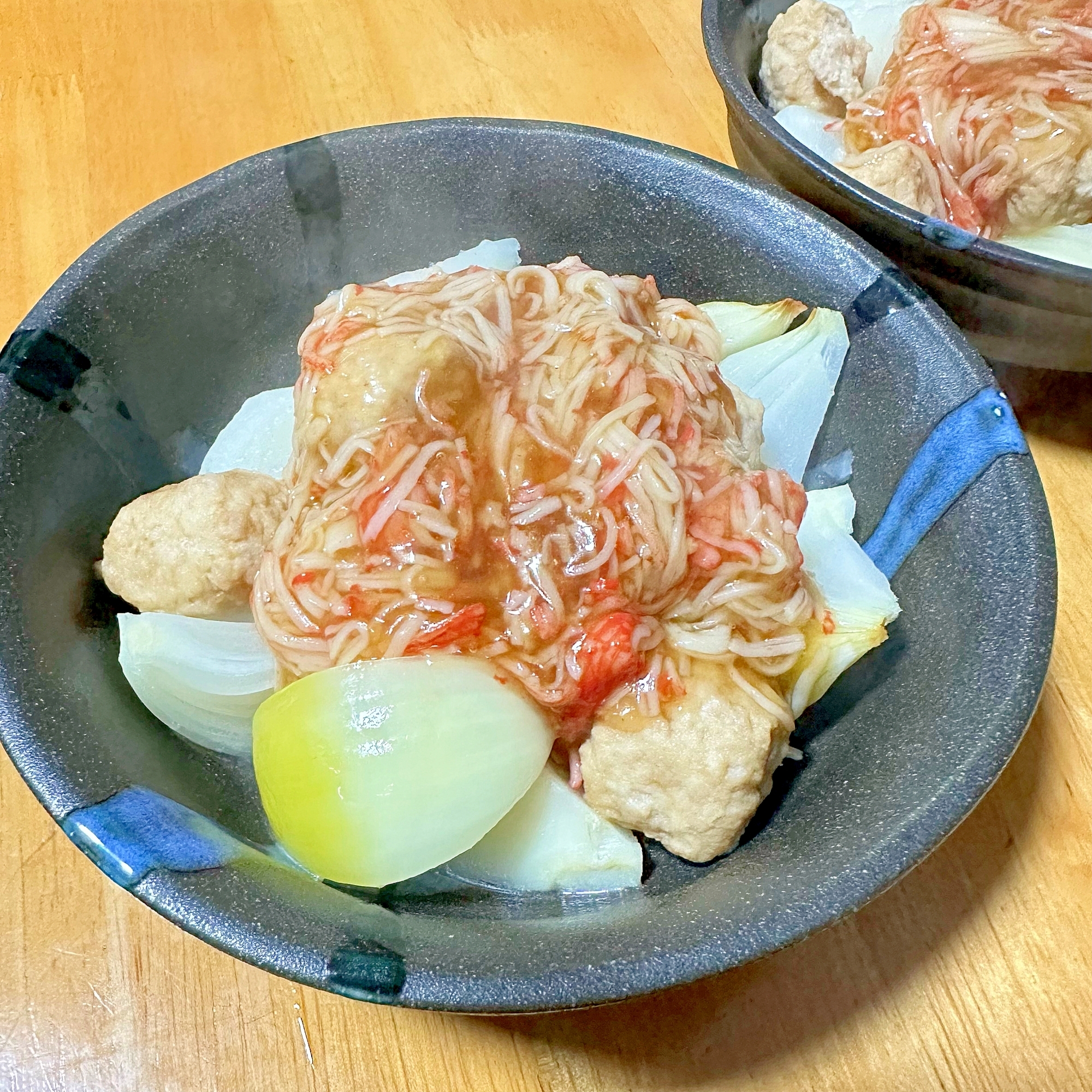 かぶとつくねのカニカマあんかけ ₊❀̥୭