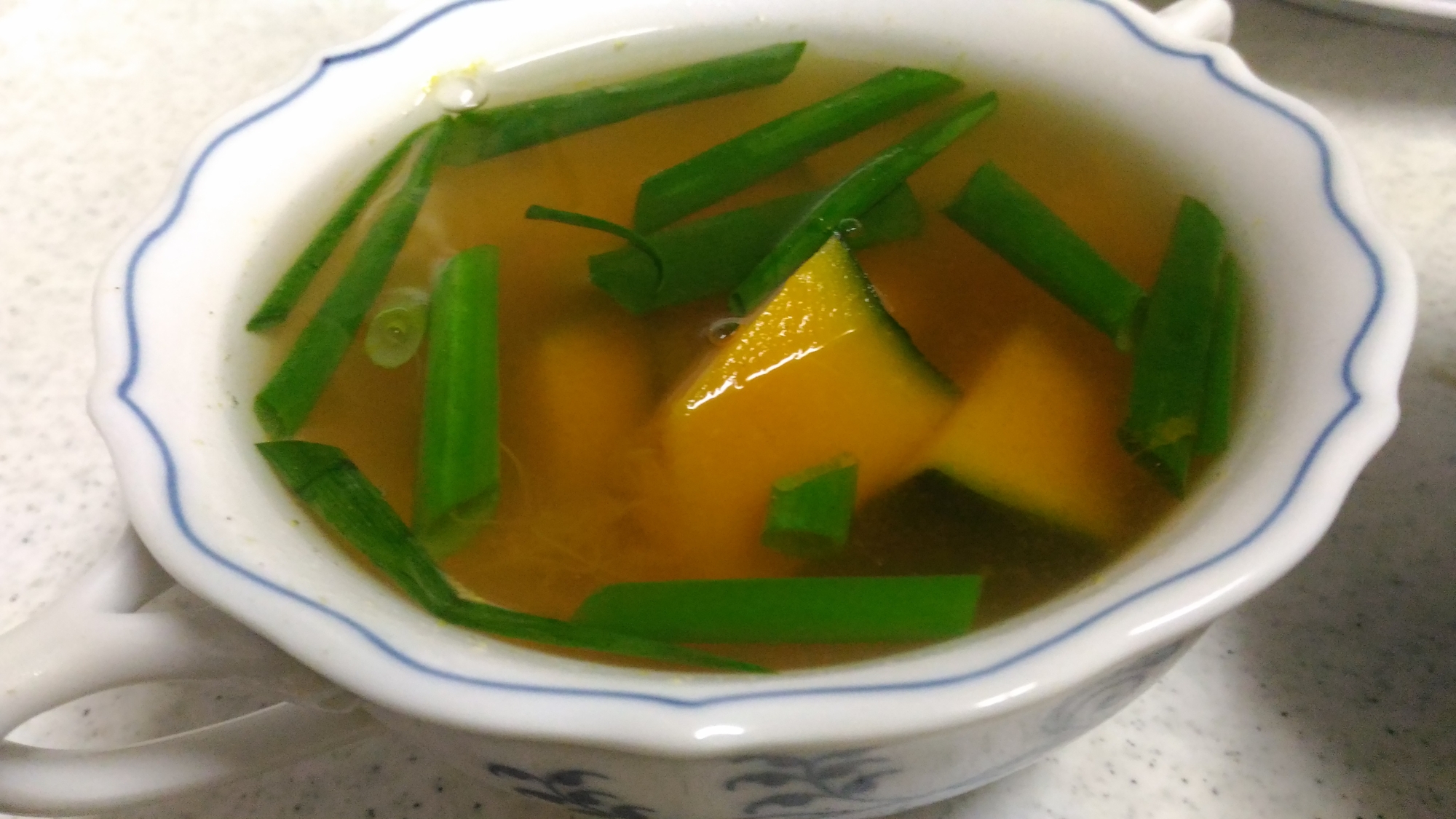 青葱と南瓜の中華スープ