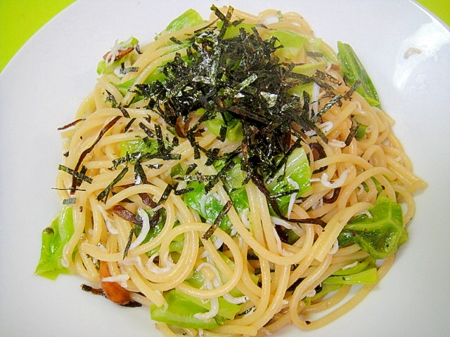 しらすとキャベツの和風パスタ