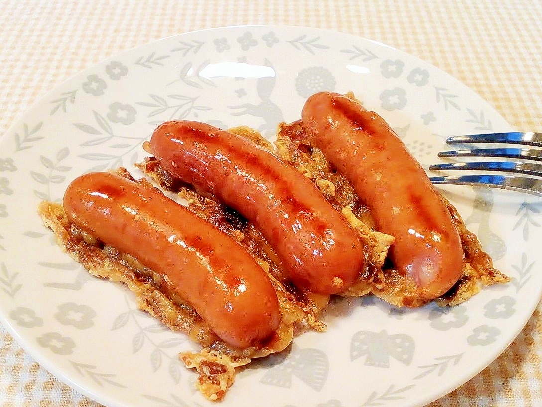 ♪粗挽きウィンナーとスモークチーズのパリパリ焼き♪