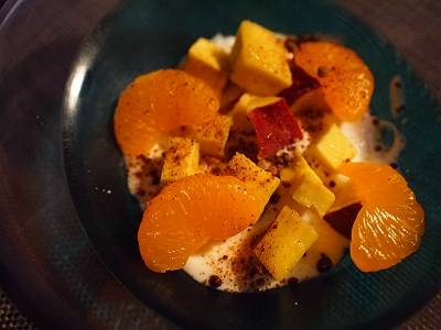 さつま芋とオレンジのヨーグルト