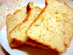 早焼きＨＢ✿バジルコーンとチーズの美味しい食パン