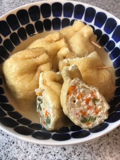 油揚げの鶏ひき肉詰め煮