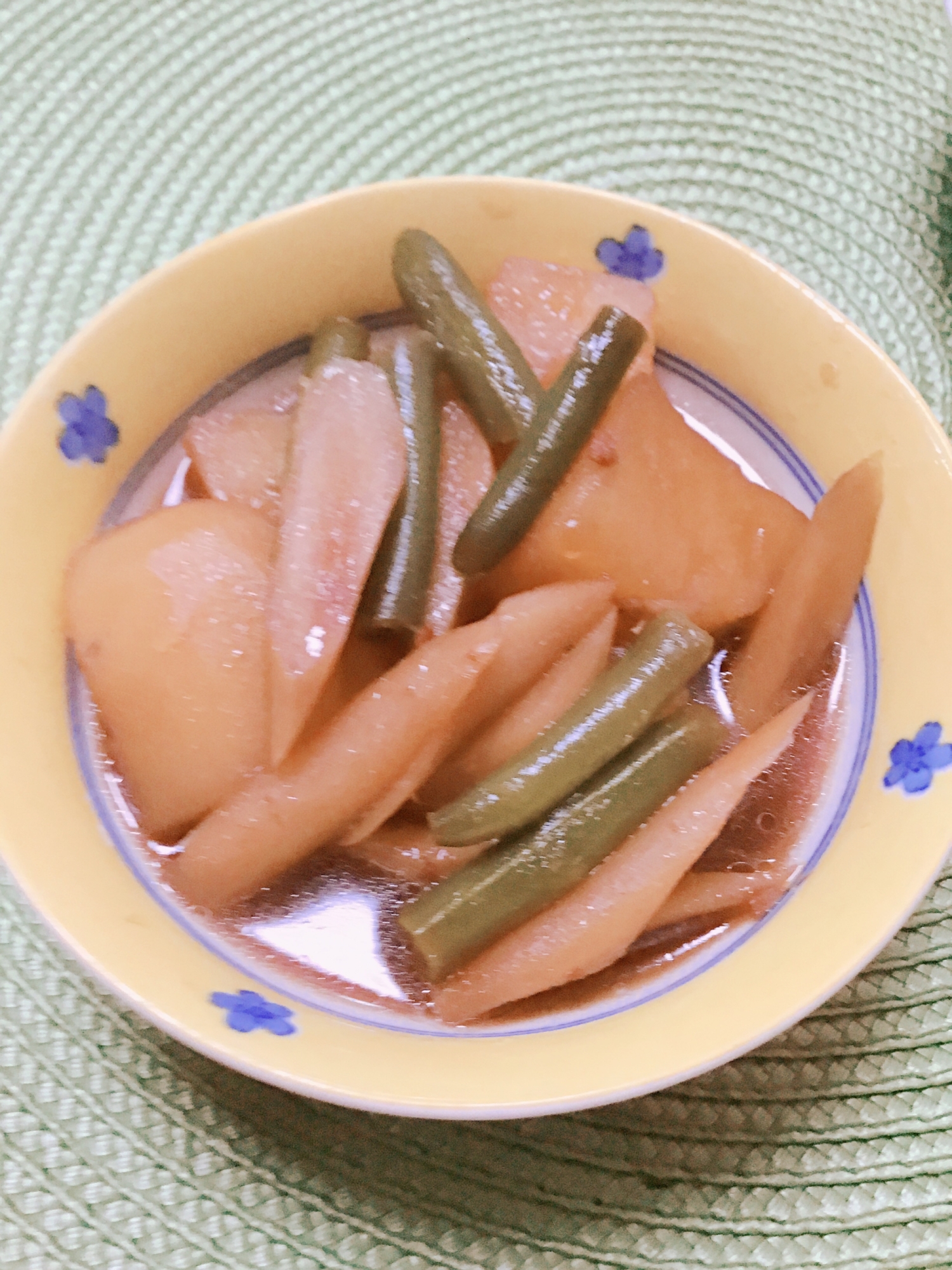 魚の煮物の残り汁で野菜の甘辛煮物✧˖°