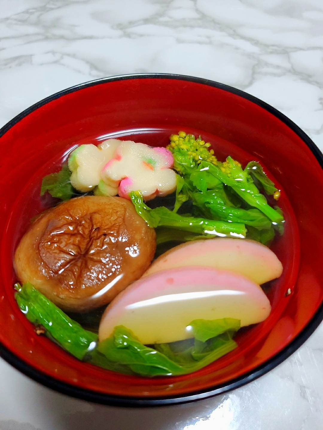 菜の花と春椎茸のお吸い物