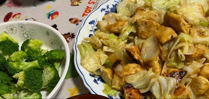 みんな大好き♪鶏むね肉とキャベツのカレーマヨ炒め