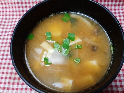和朝食！豆腐とかぼちゃのお味噌汁♪
