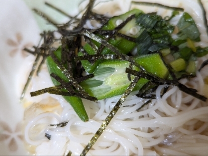 オクラ＊大葉の素麺