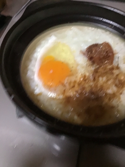 鰹節たっぷり♡とろろ卵しらす生姜おじや
