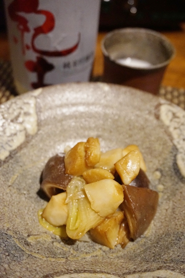 【鳥取食材】ホタテと椎茸、葱のスモークサラダ