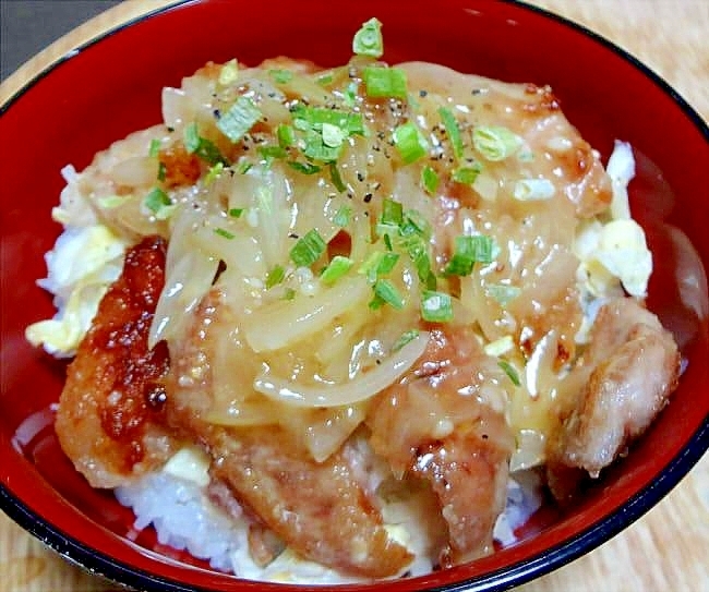 玉ねぎ塩ダレの豚トロ丼