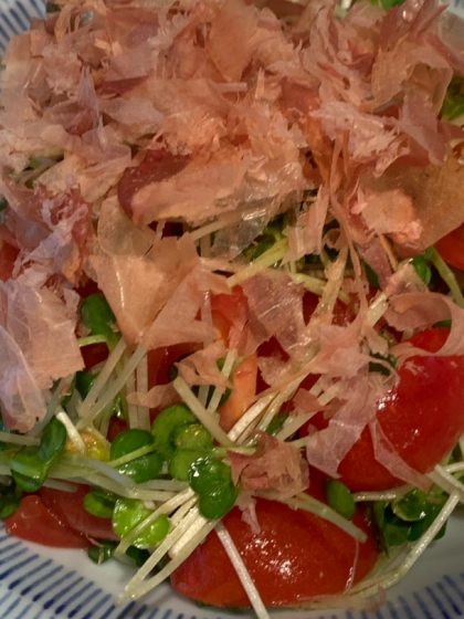 簡単にできるのにカラフルで、食卓が華やかになります。
おいしくいただきました。