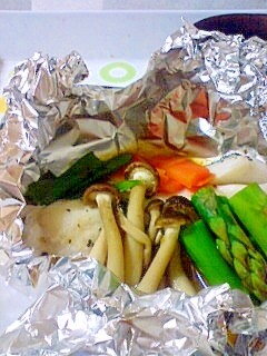 オーブントースターで簡単 たらのホイル焼き