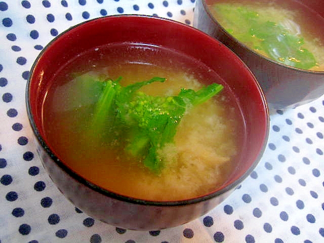 菜の花のお味噌汁 レシピ 作り方 By ミルク白うさぎ 楽天レシピ