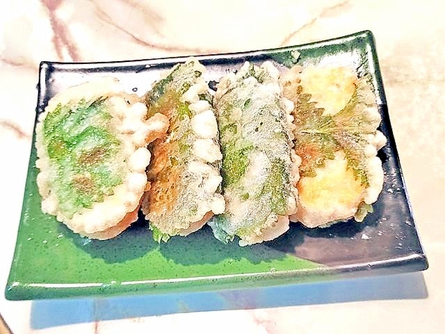 テンペで和食!テンペのしそ巻き天ぷら♪