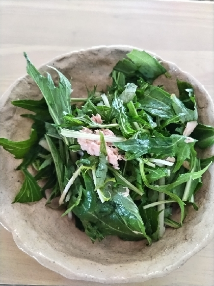 水菜とツナの簡単和風炒め