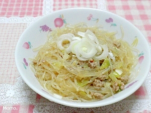 薬味たっぷり♪ピリ辛麻婆春雨