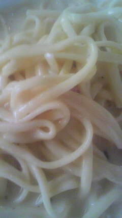 リングイネという太目のパスタでつくりました。おいしかったです。ありがとうございました。