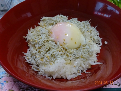 さっぱり美味しい！しらす丼 温泉卵添え