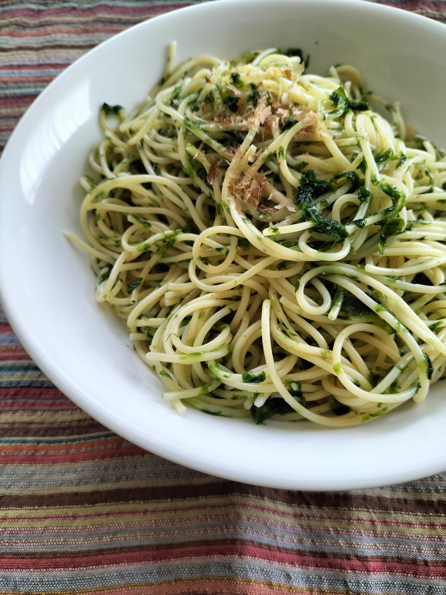 あおさと削り節の和風パスタ♪