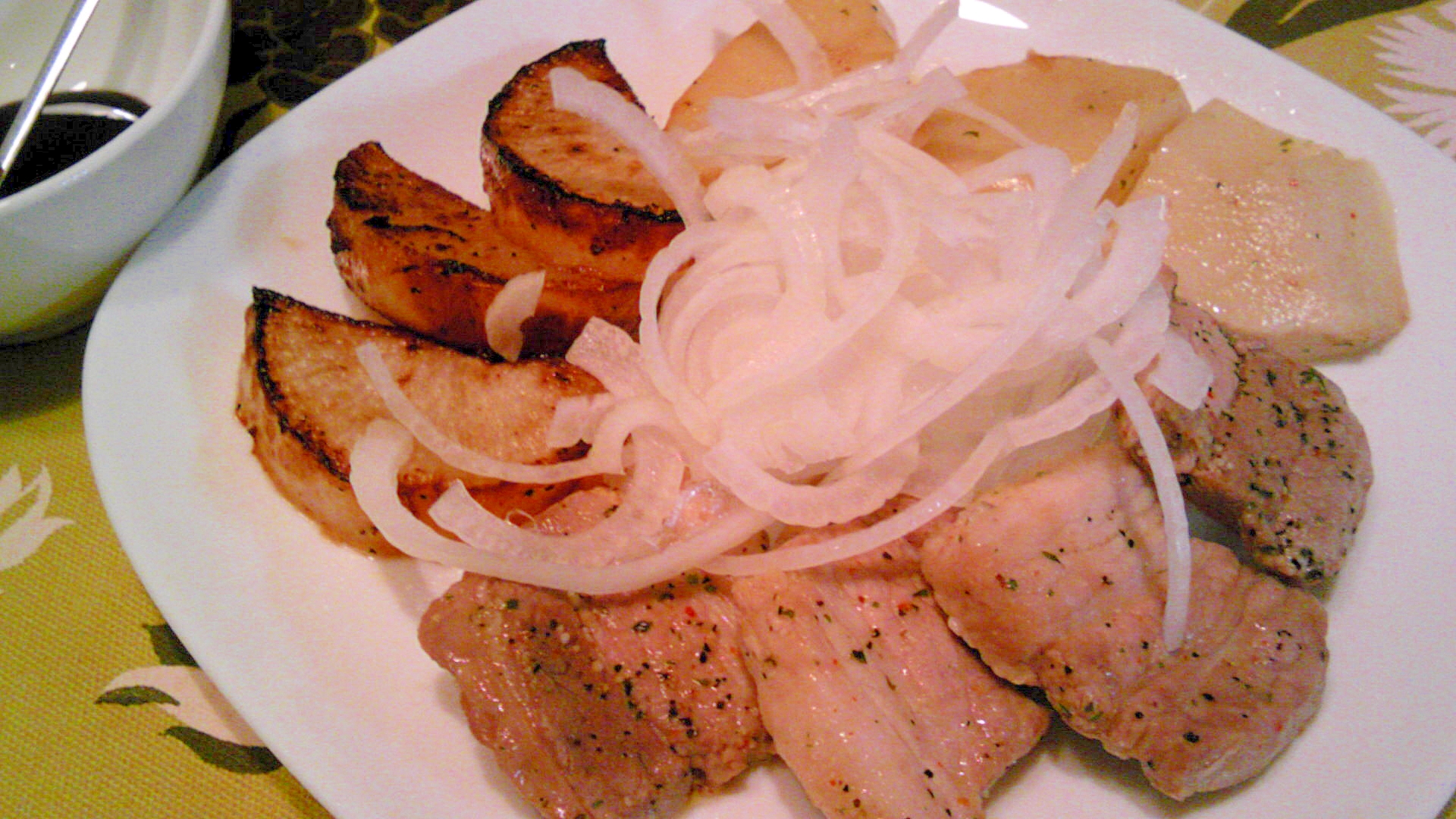 豚バラ・大根・筍ステーキ、バルサミコ酢ソースで