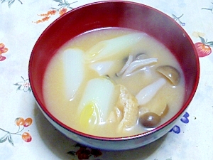 しめじとネギのお味噌汁♪