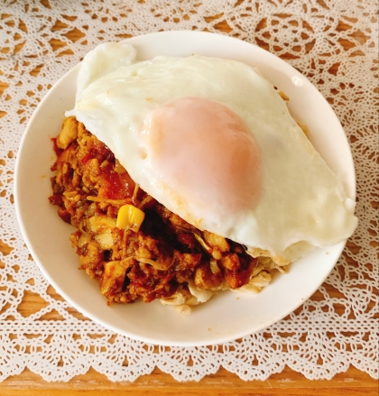 鶏そぼろでガパオ風ライス丼♡