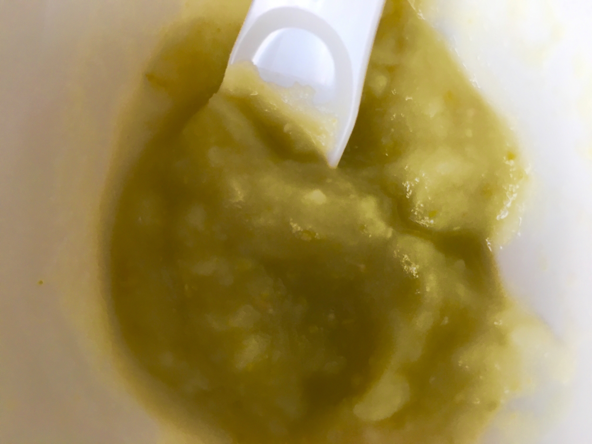 ⁑離乳食 ゴックン⁑グリンピースのスープ