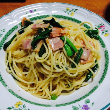 簡単に作れました♪( 'ω' و(و "
菜の花も入れて、春カルボナーラにして食べました☆美味しかったです٩(*´꒳`*)۶