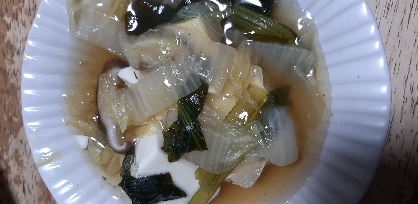 豆腐と白菜と椎茸のあんかけ