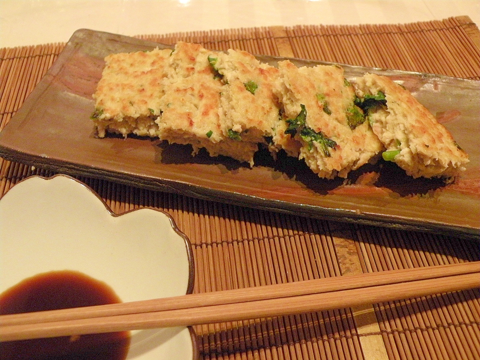 低コス低カロの柔らかつくね・わさび醤油添え