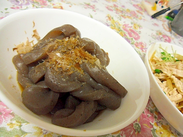 ねじりこんにゃくの醤油煮 レシピ 作り方 By ミスチバス 楽天レシピ