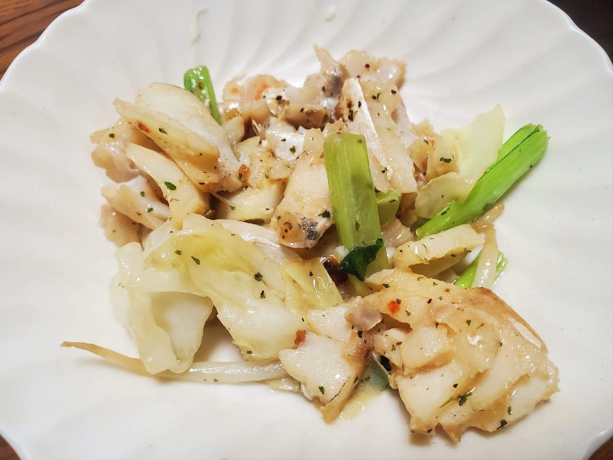 タラと野菜の炒め物