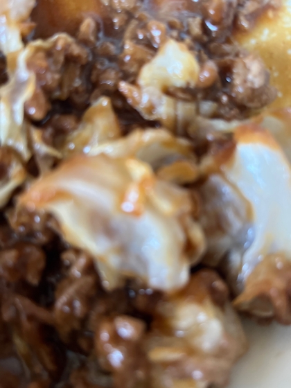 ご飯が止まらない！粗挽き挽肉とキャベツのそぼろ