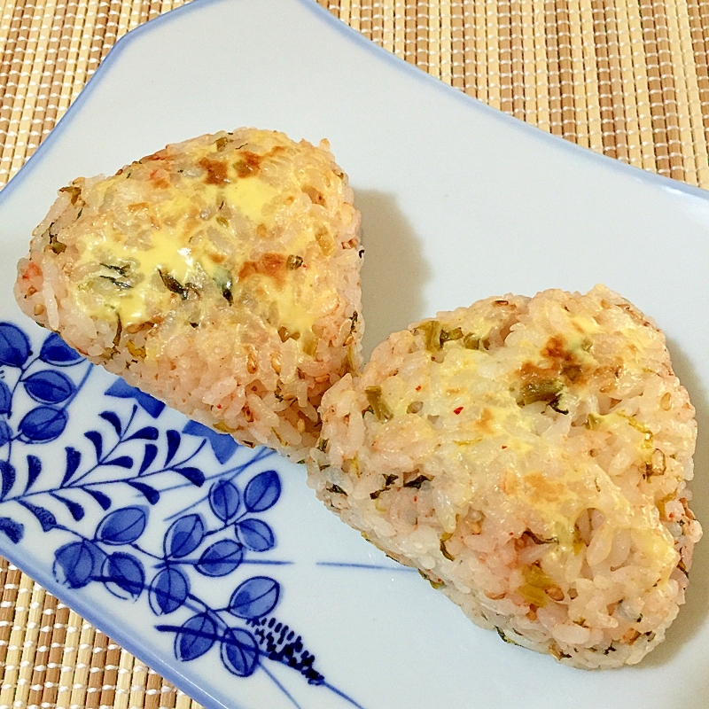 焼きマヨが旨っ！明太高菜焼きマヨおにぎり♪