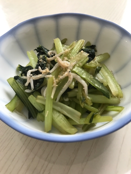 小松菜とシラスの油炒め