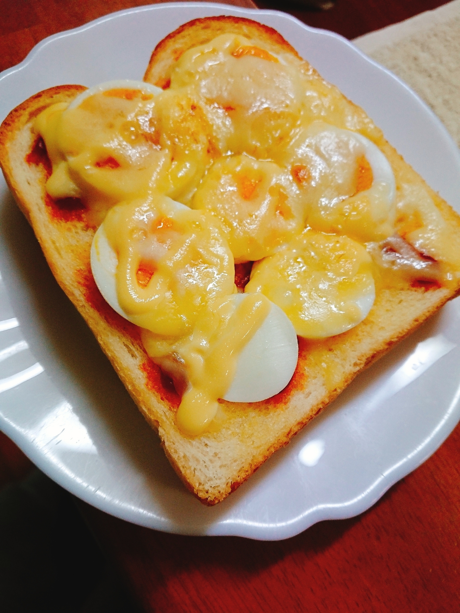 ゆで卵とチーズのオープントースト レシピ 作り方 By じゃが塩 楽天レシピ