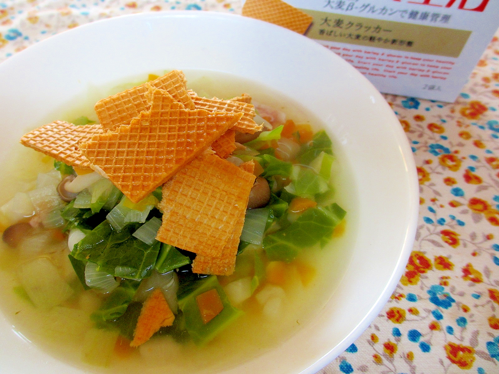大麦生活クラッカー野菜スープ