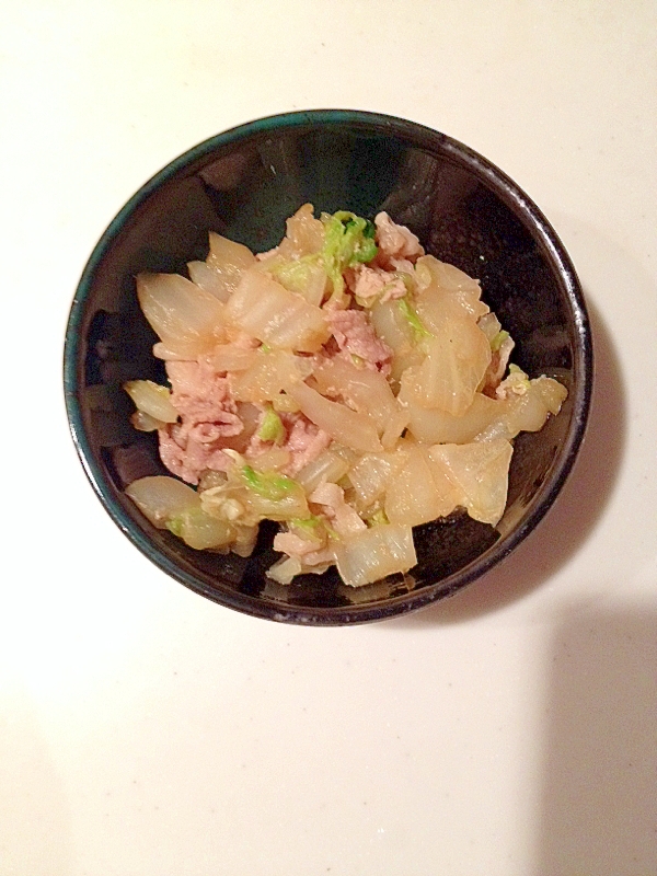 納豆についている余った調味料で！豚と白菜で辛子醤油