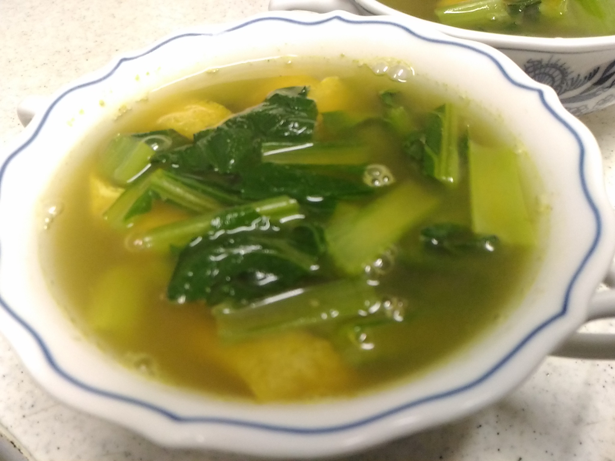 アゲと小松菜のカレースープ
