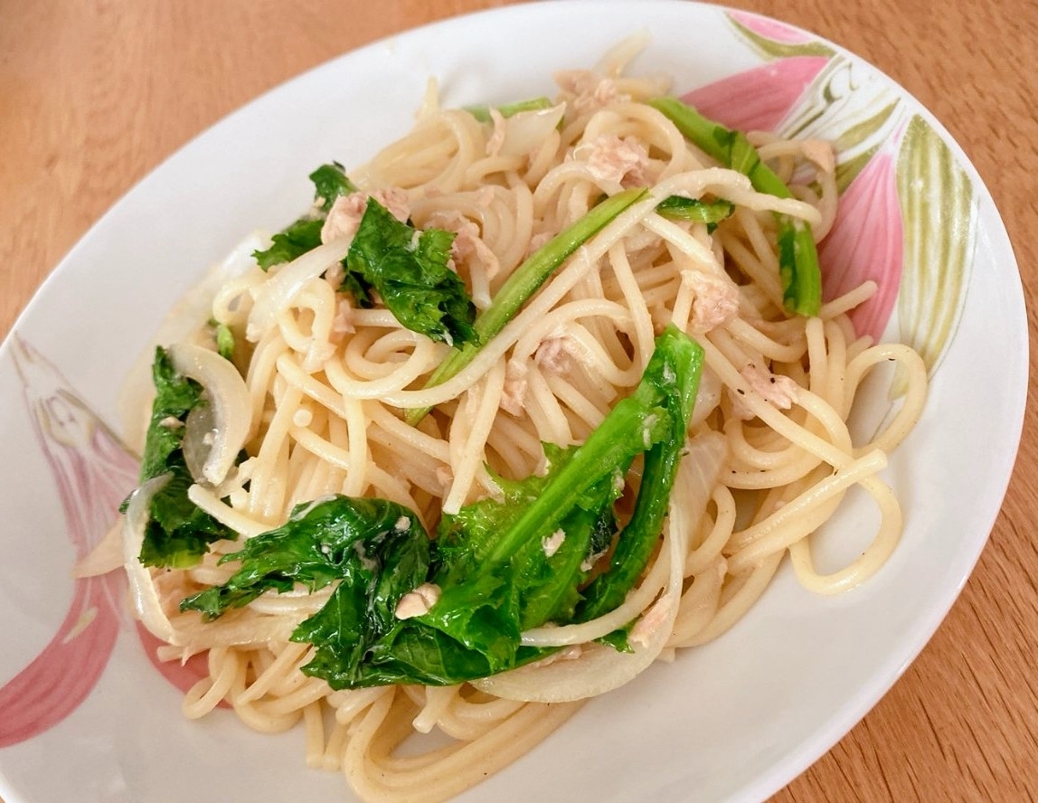 ツナとからし菜のスパゲティ