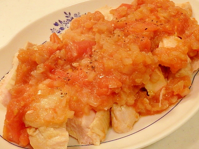 フライパンで簡単★鶏むね肉のトマト煮