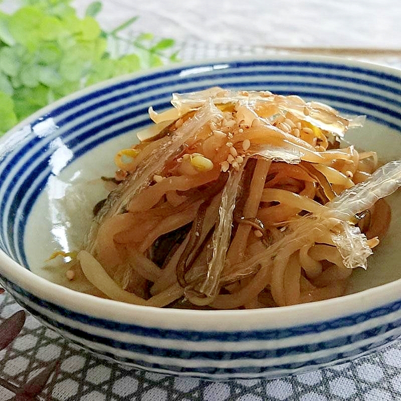 寒天屋さんの糸寒天入り塩こぶもやし