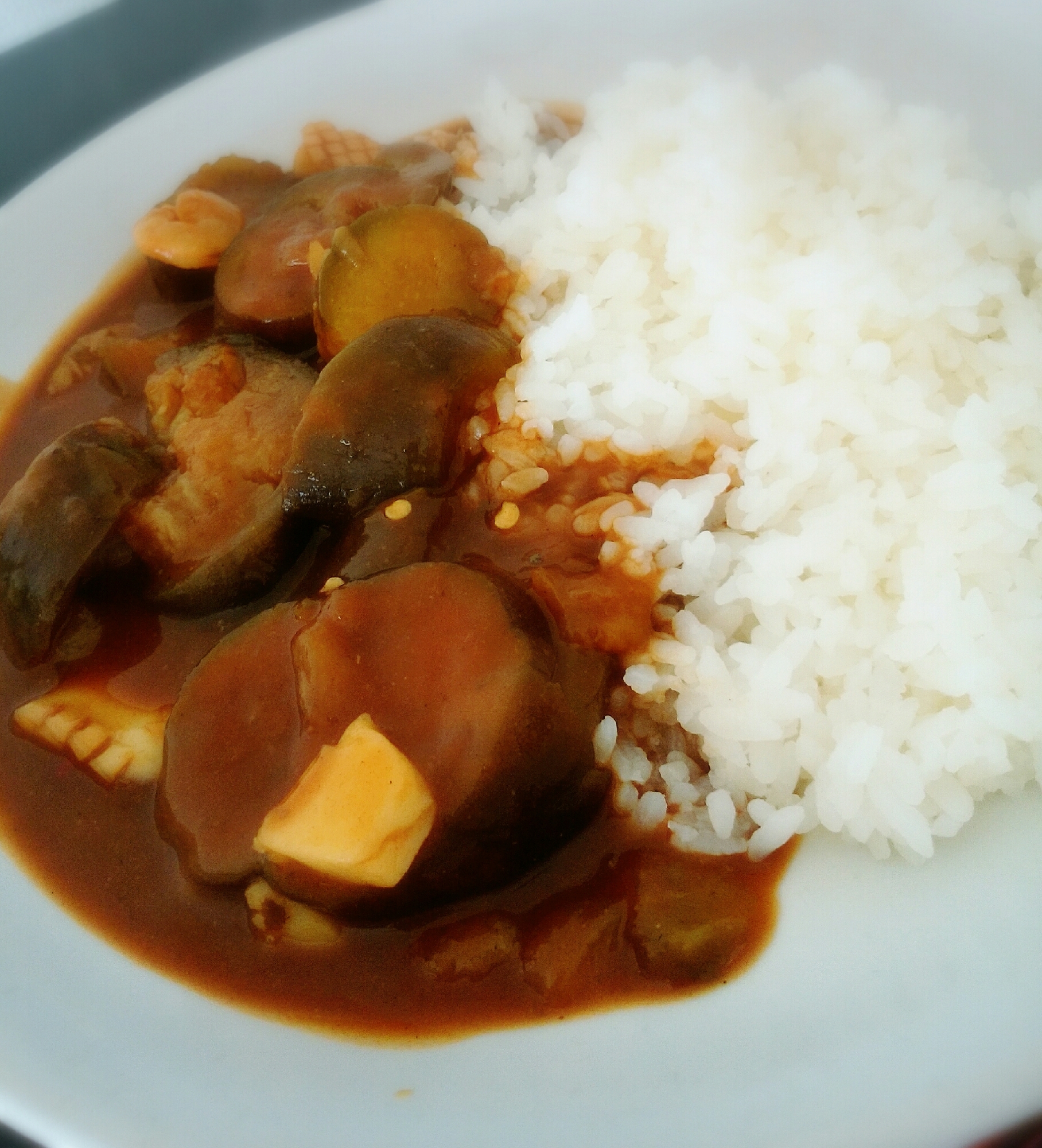 茄子とシーフードのカレー