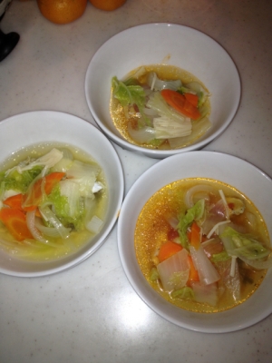 鯛のムニエルin野菜スープ